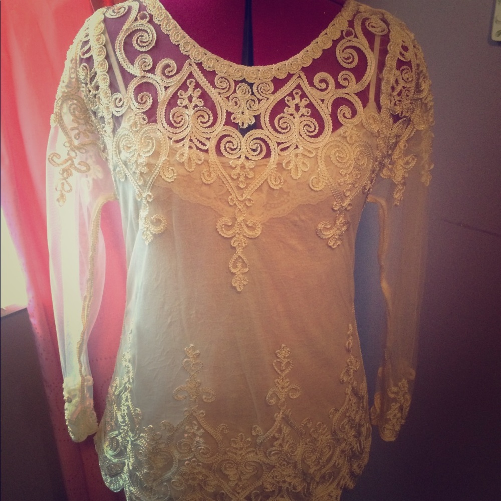 Nordstrom style sheer lace top